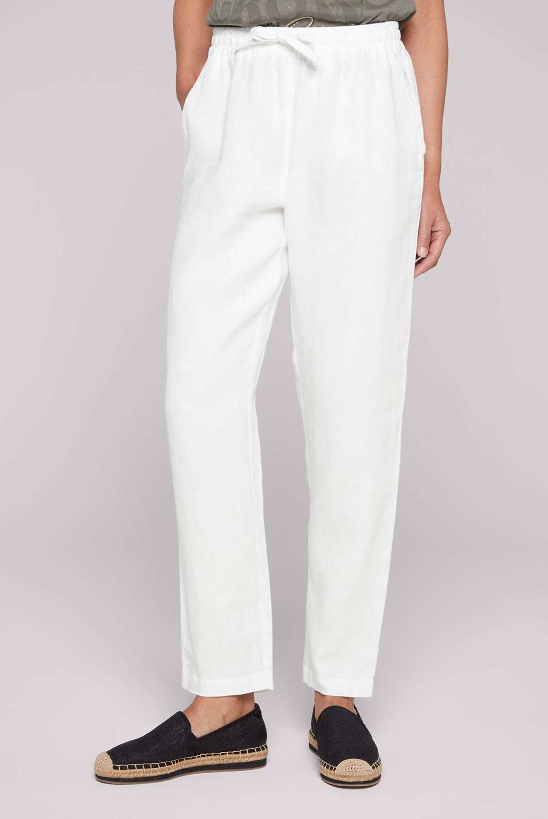Льняные брюки с боковыми карманами