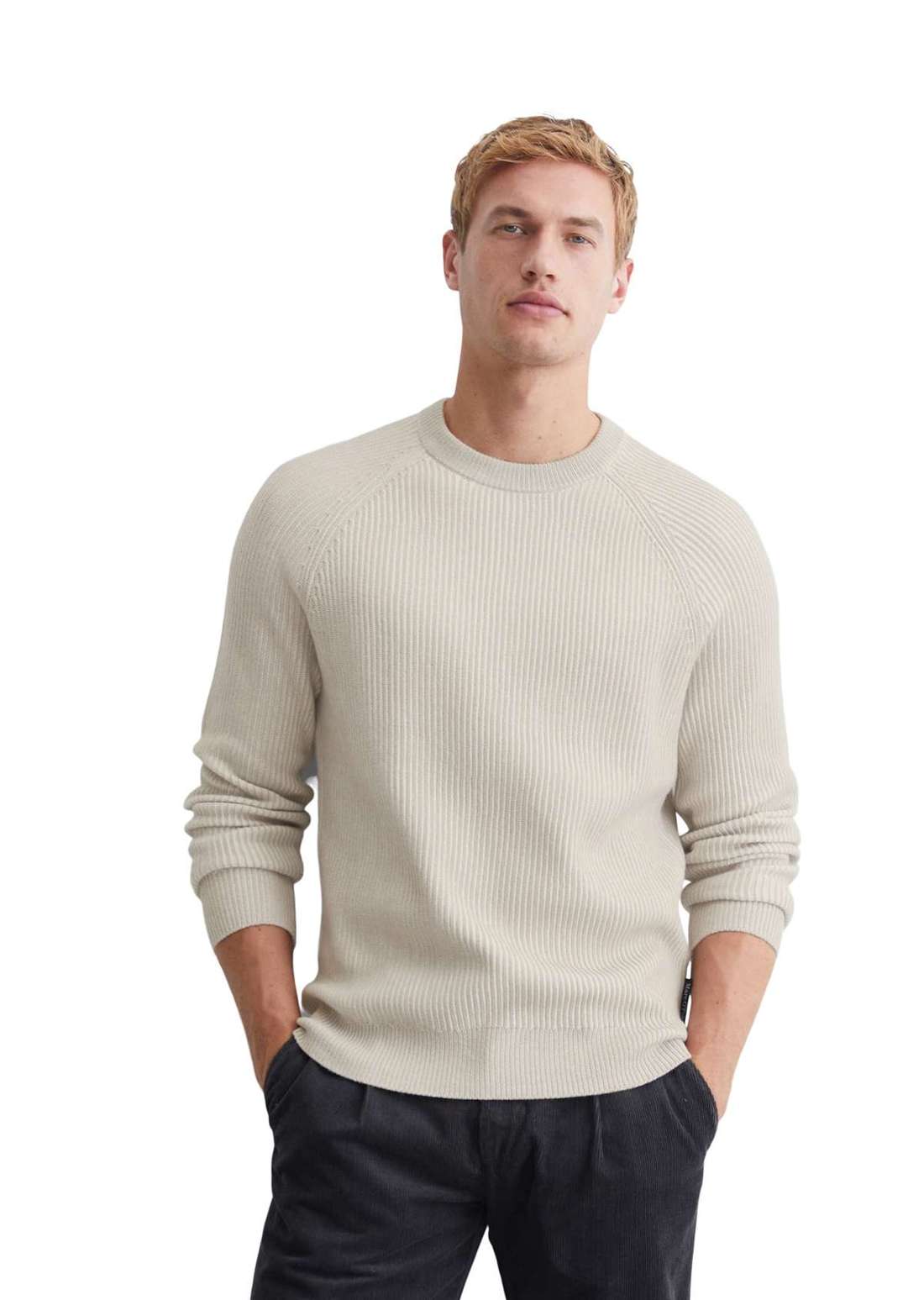 Свитер с круглым вырезом aus Bio-Baumwolle-Schurwolle-Mix