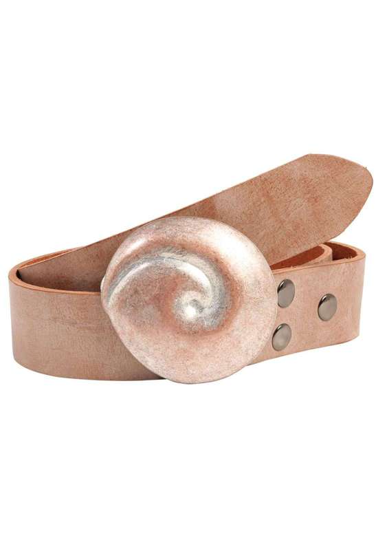 Кожаный ремень со сменной застежкой. Muschel Rund Rosé