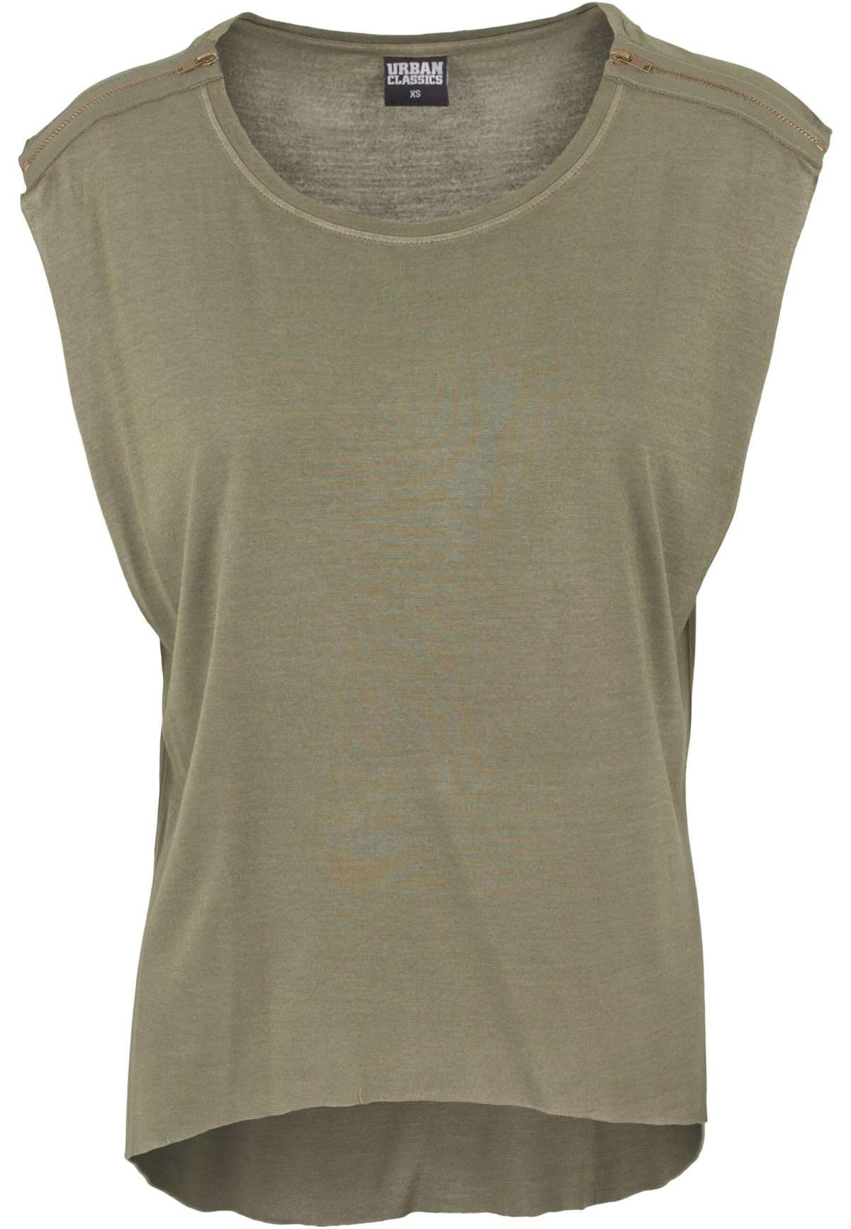 футболка Urban Classics Damen Ladies Shoulder Zip HiLo Tee