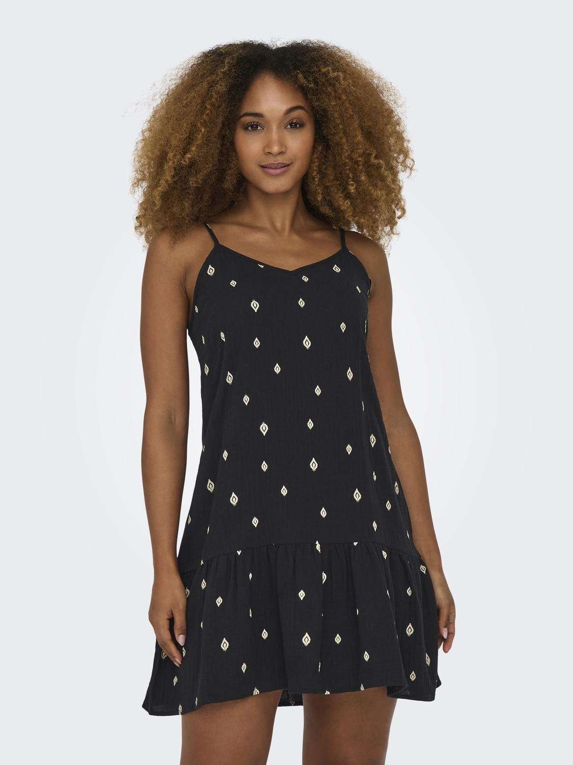 Платье-спагетти с воланом ONLNORA LIFE STRAP V-NECK DRESS PTM