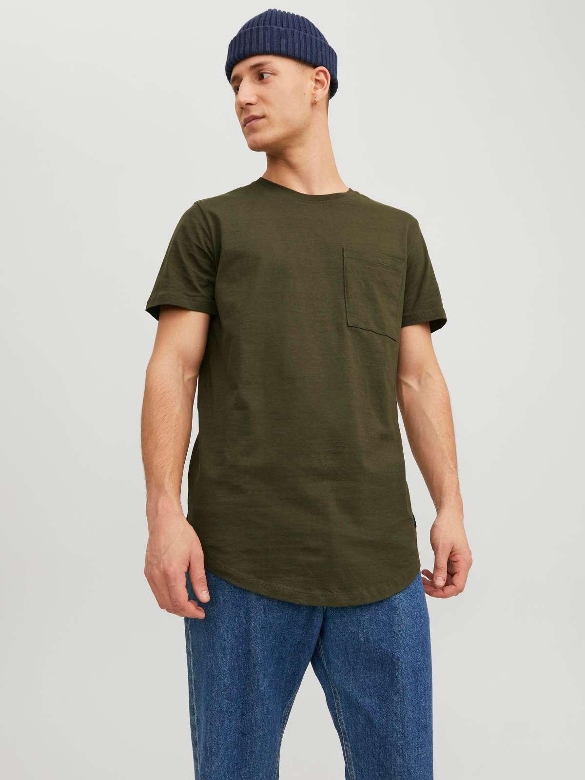 рубашка с круглым вырезом JJENOA POCKET TEE SS