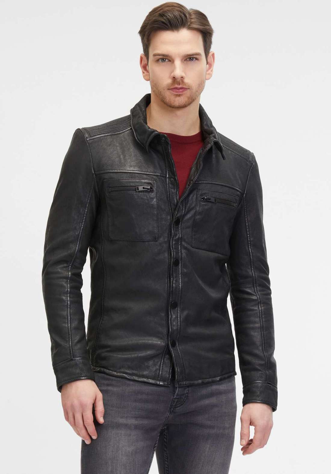 Кожаная куртка с планкой для принтера G2MImon SF