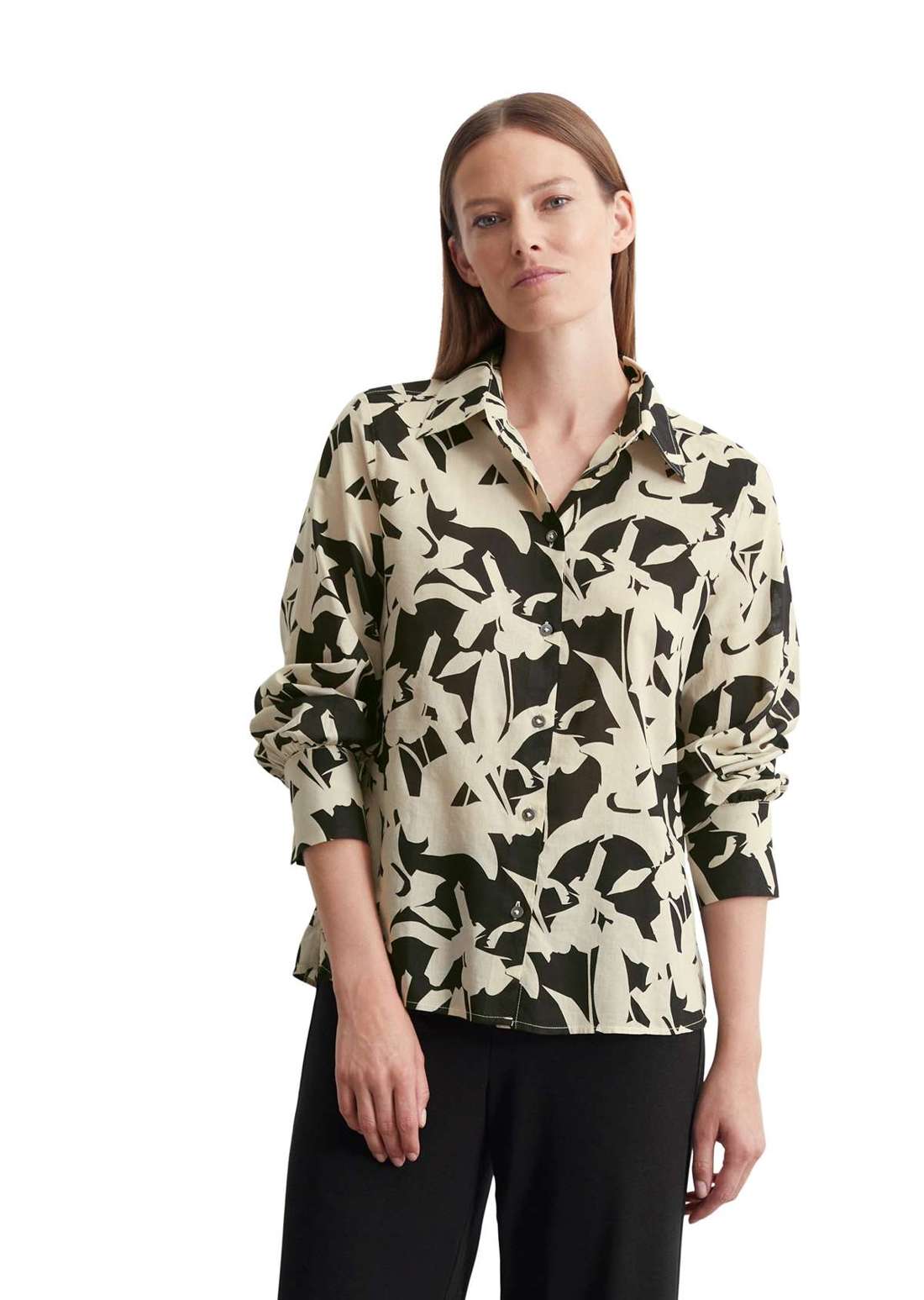 Блузка с длинными рукавами aus Silky-Touch-Voile-Qualität