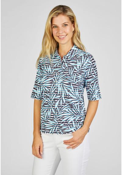 Рубашка с принтом Poloshirt mit Blattmuster