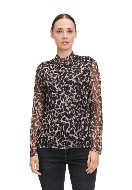 Рубашка с коротким рукавом Betty & Co Leicht transparentes Shirt mit Stehkragen