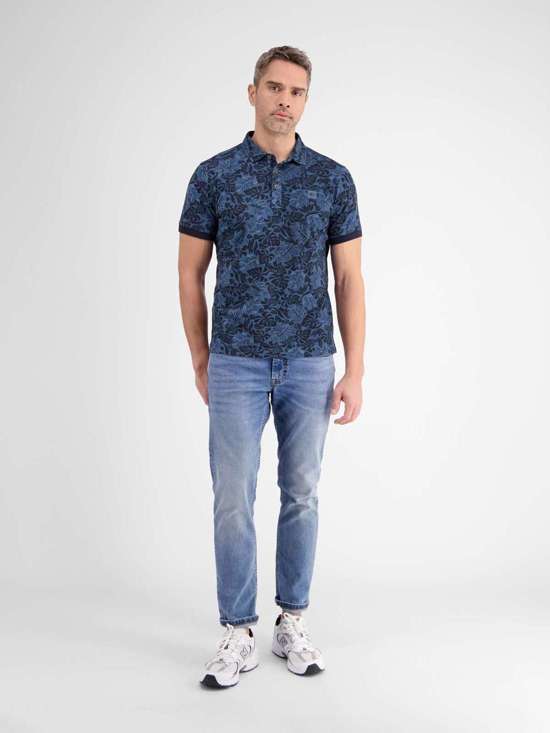 рубашка поло LERROS Herren Poloshirt, floral bedruckt