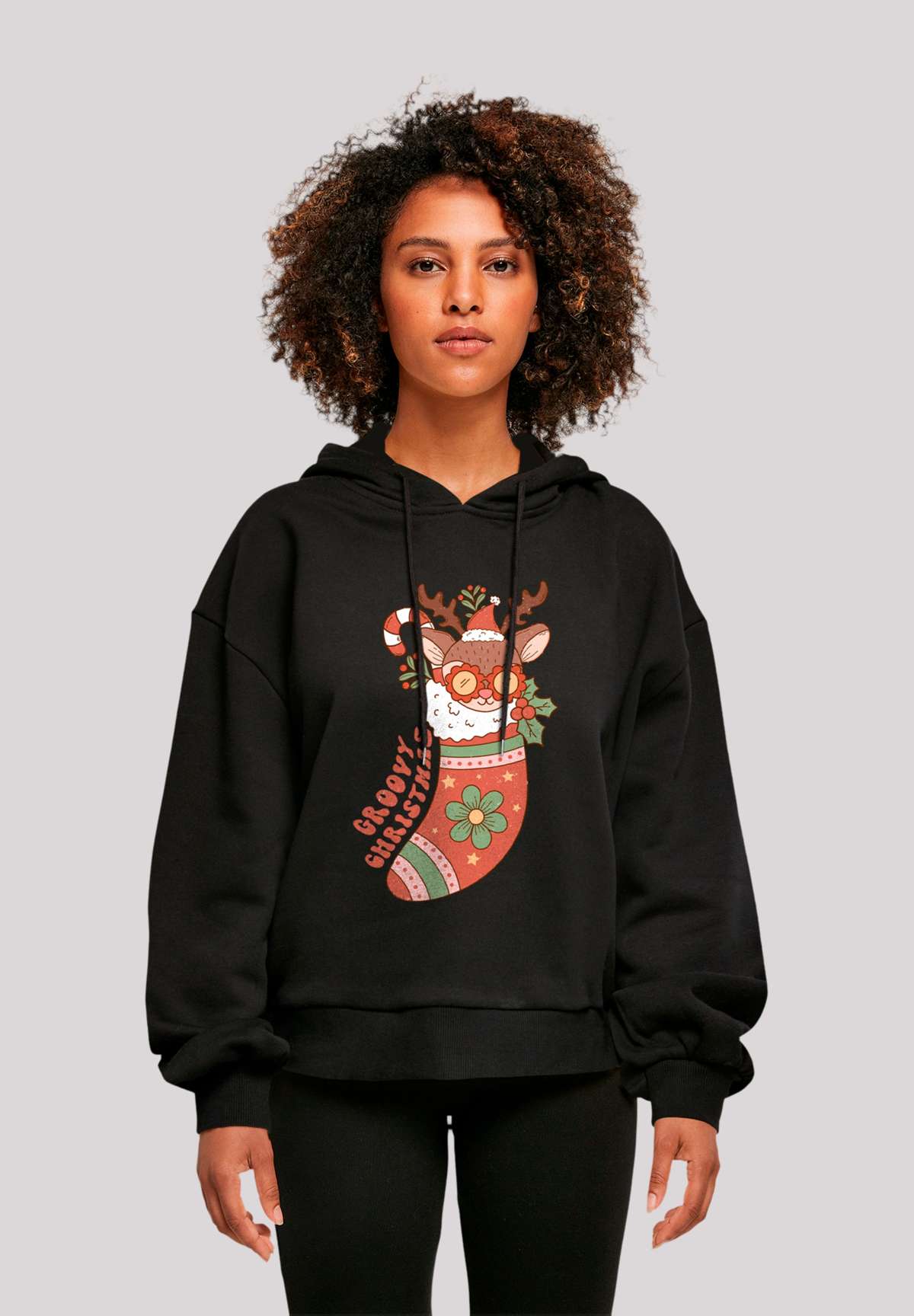 Толстовка с капюшоном Groovy Weihnachten Hippie Reindeer