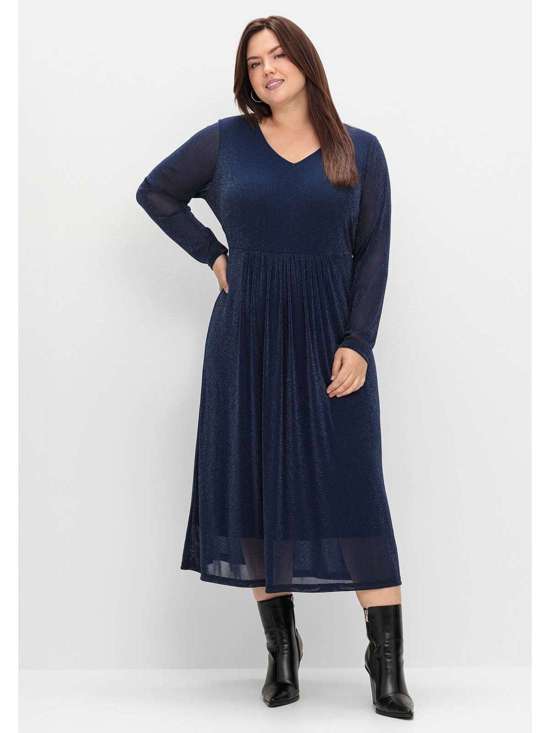 Вечернее платье из сетки и фантазийной пряжи Große Größen