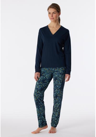 Пижама (комплект, 2 шт.), брюки с цветочным принтом.