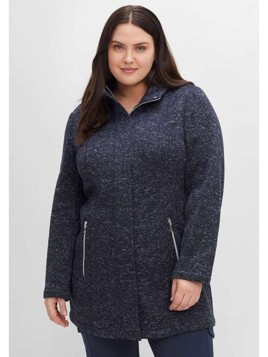 Флисовая куртка с капюшоном в крапинку Große Größen