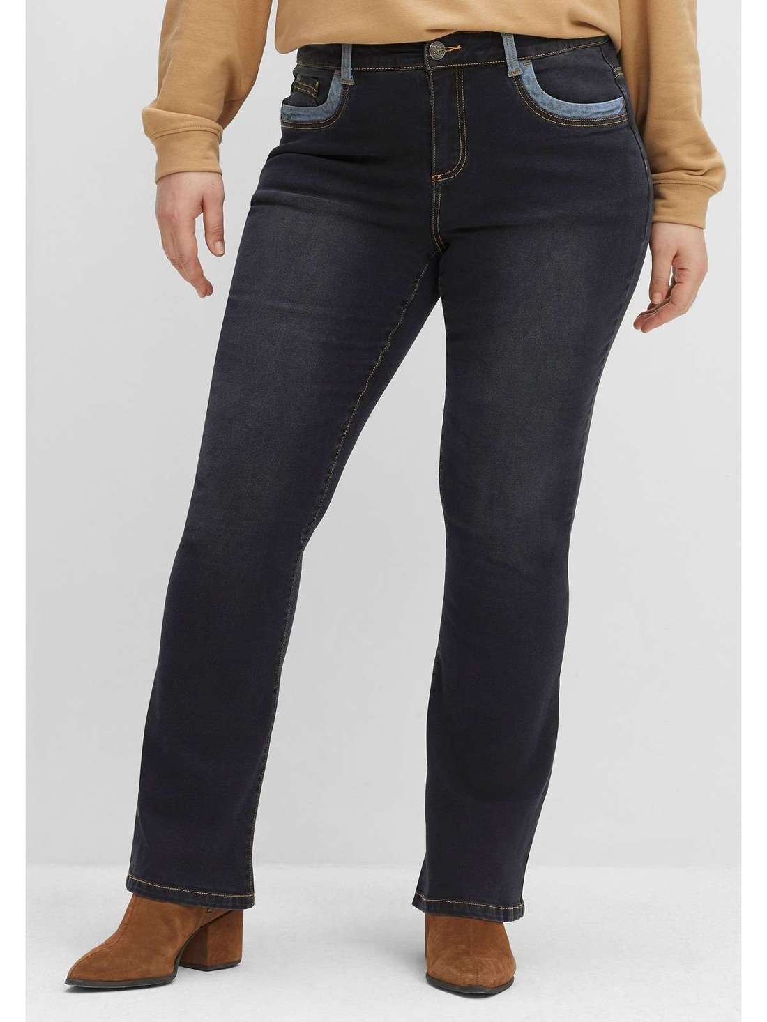 Джинсы Bootcut с контрастными деталями Gro?e Gro?en
