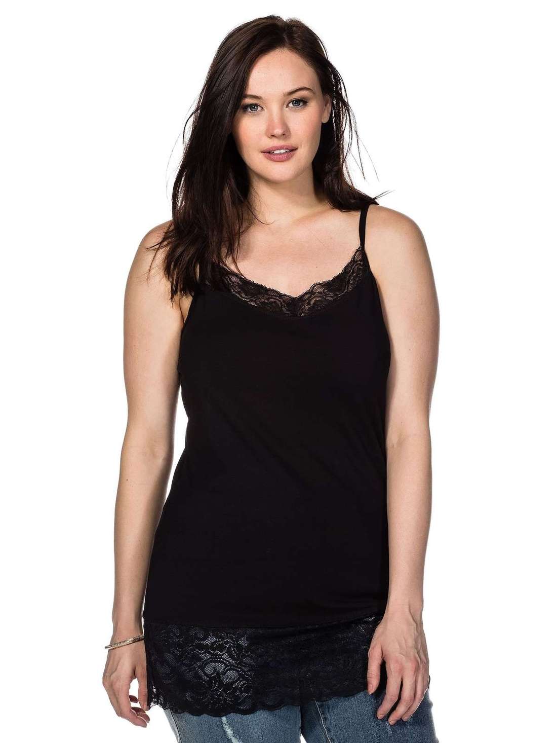 Длинный топ с регулируемыми бретелями. Große Größen