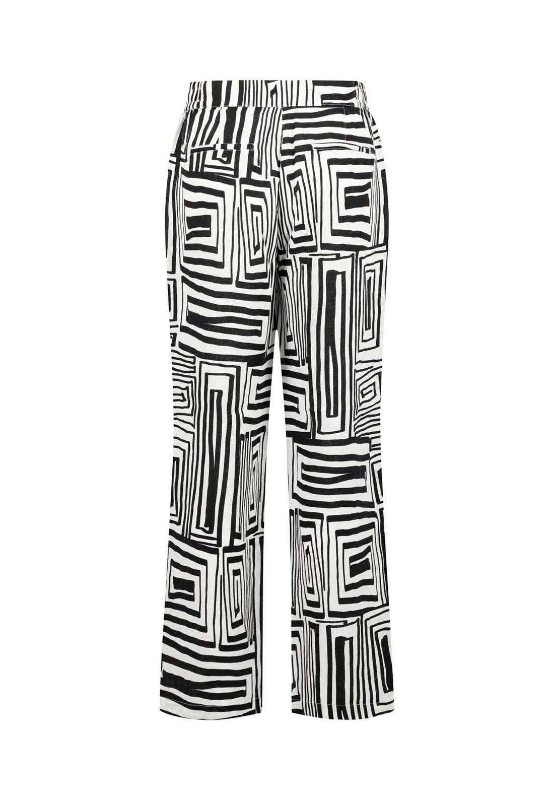 Льняные брюки с графическим рисунком