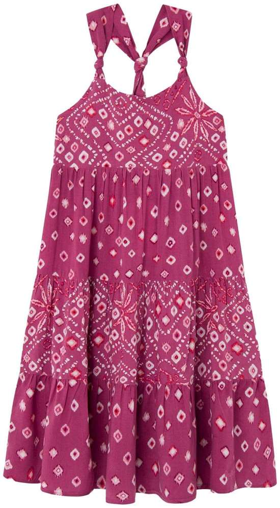 Платье А-силуэта с узором по всей поверхности