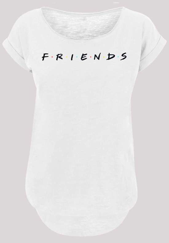 Рубашка с коротким рукавом Damen Friends Text Logo -WHT with Ladies Long Slub Tee