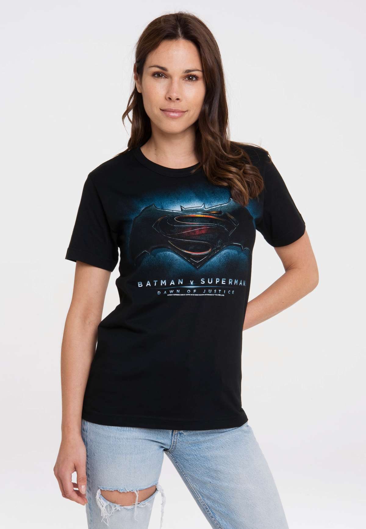 Футболка с крупным принтом супергероя Batman v Superman - Justice