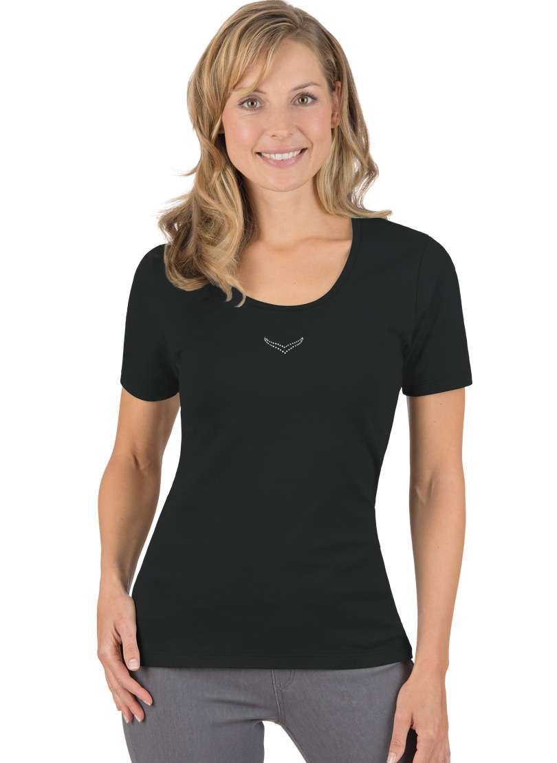 футболка TRIGEMA T-Shirt mit Kristallsteinen