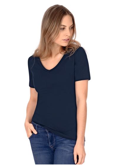 футболка TRIGEMA V-Shirt aus Baumwolle/Elastan