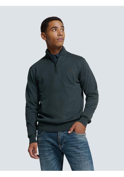 Свитер с круглым вырезом No Excess Pullover mit halbem Rei?verschluss von Timeless Basics