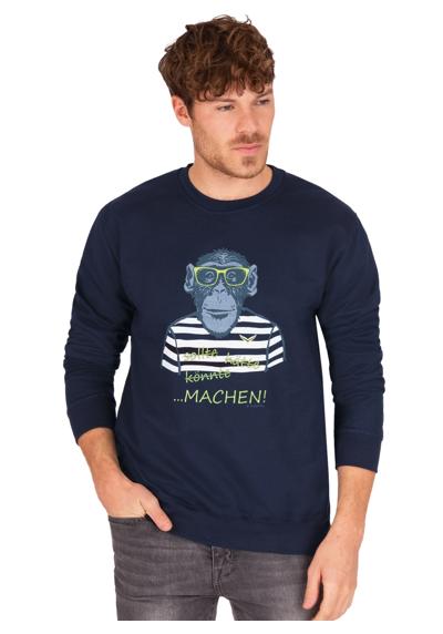 толстовка TRIGEMA Sweatshirt mit großem Affen-Druckmotiv