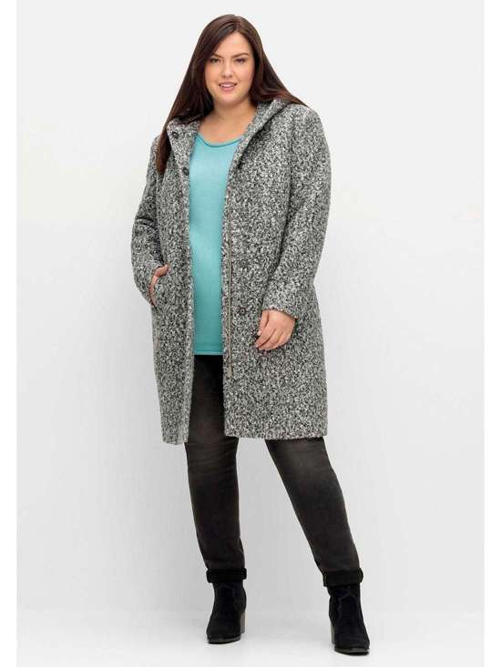 Короткое пальто с капюшоном Große Größen