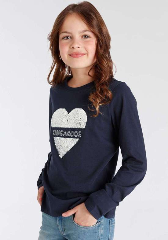 Рубашка с длинными рукавами и двусторонними пайетками