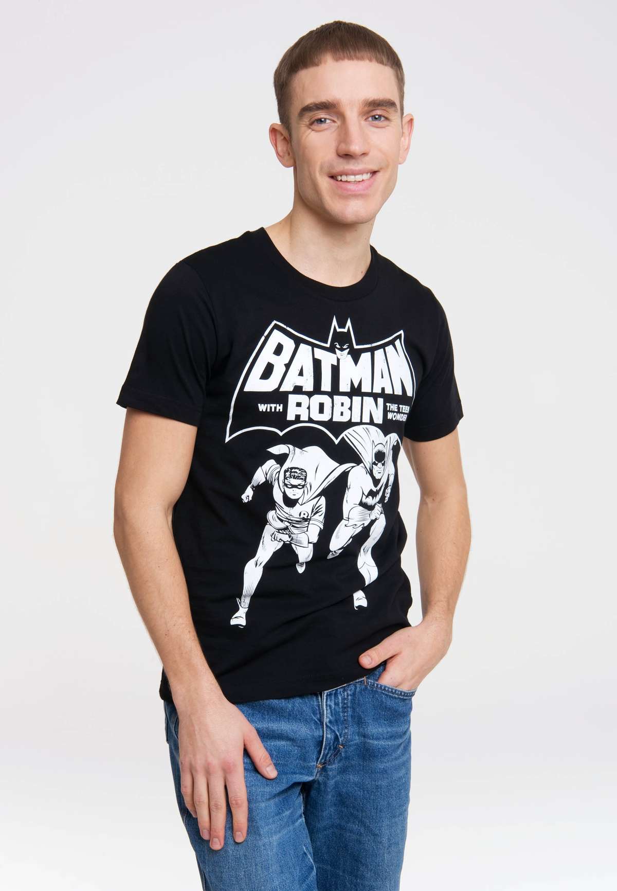 Футболка с классным принтом супергероя BATMAN AND ROBIN - THE TEEN WONDER