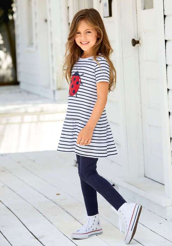 Длинная рубашка и леггинсы с милым мотивом божьей коровки