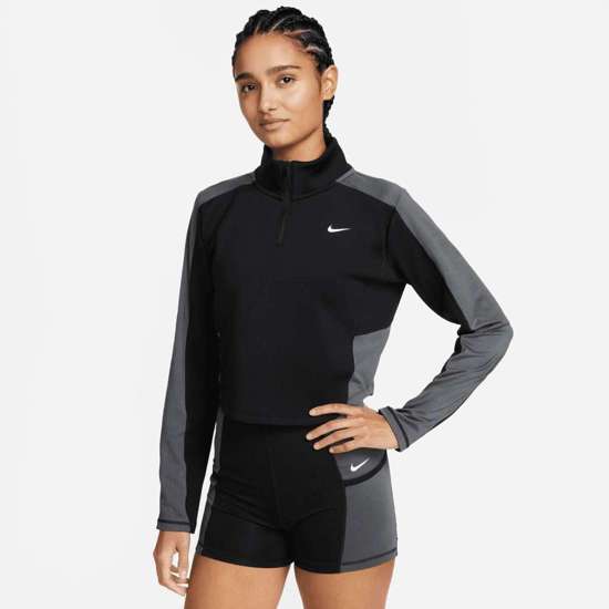 Тренировочная рубашка Dri-FIT Femme Women`s Half-Zip Long Sleeve Cropped Top