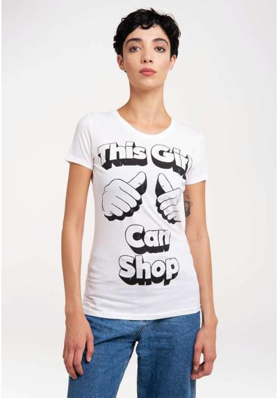 Футболка с забавным эффектным принтом This Girl Can Shop