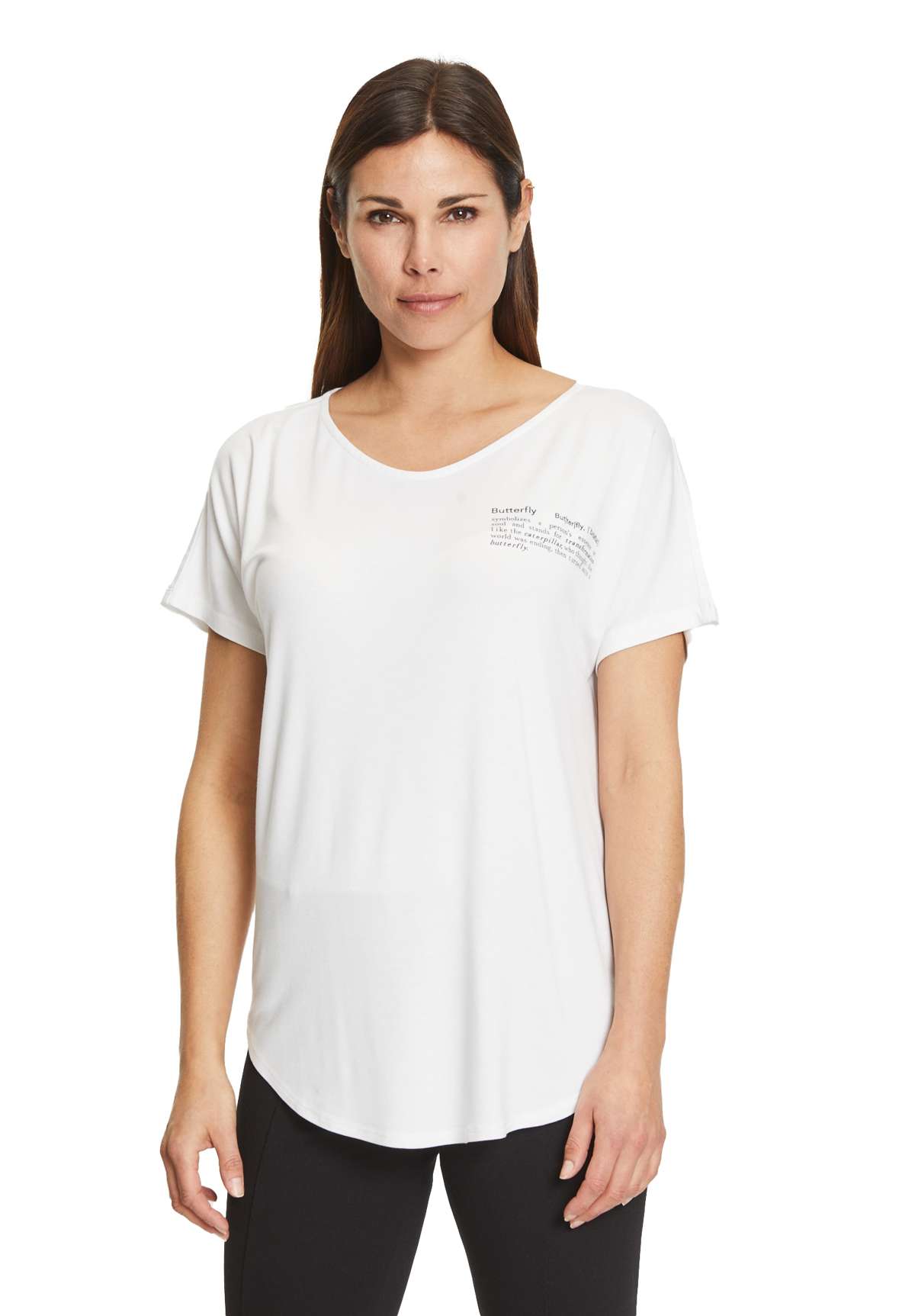 Рубашка с коротким рукавом Oversize-Shirt mit V-Ausschnitt