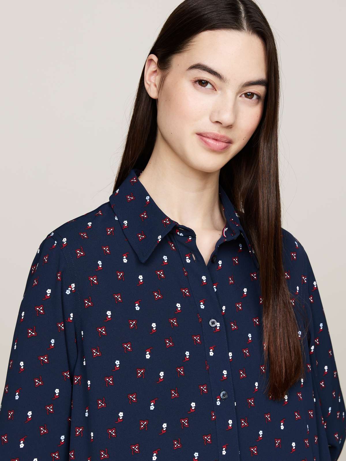 Платье-рубашка с цветочным принтом TJW FLORAL MIX MINI SHIRT DRESS