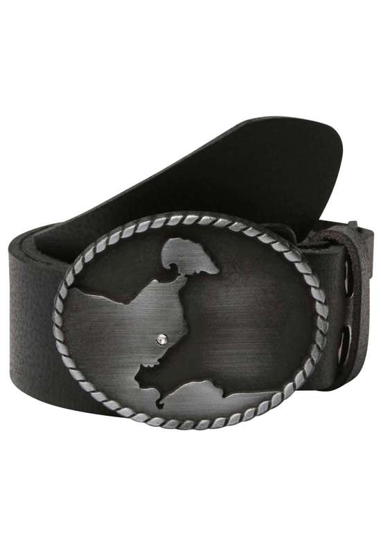 Кожаный ремень Grömitz Schwarz Satiniert Mit Swarovski-Kristall Veredelt