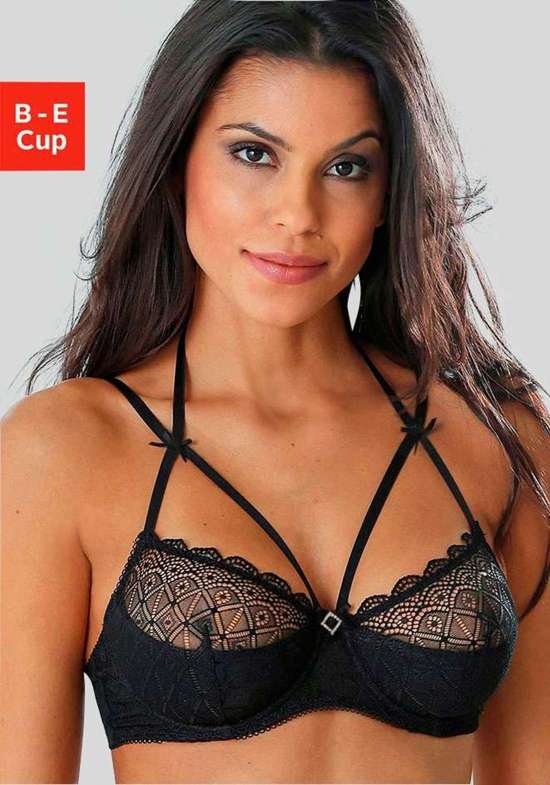 Бюстгальтер с вырезом-халтер и аппликацией из стразов