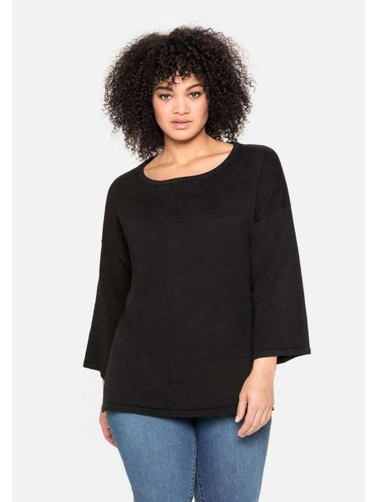 Свитер с круглым вырезом и заниженными плечами Große Größen