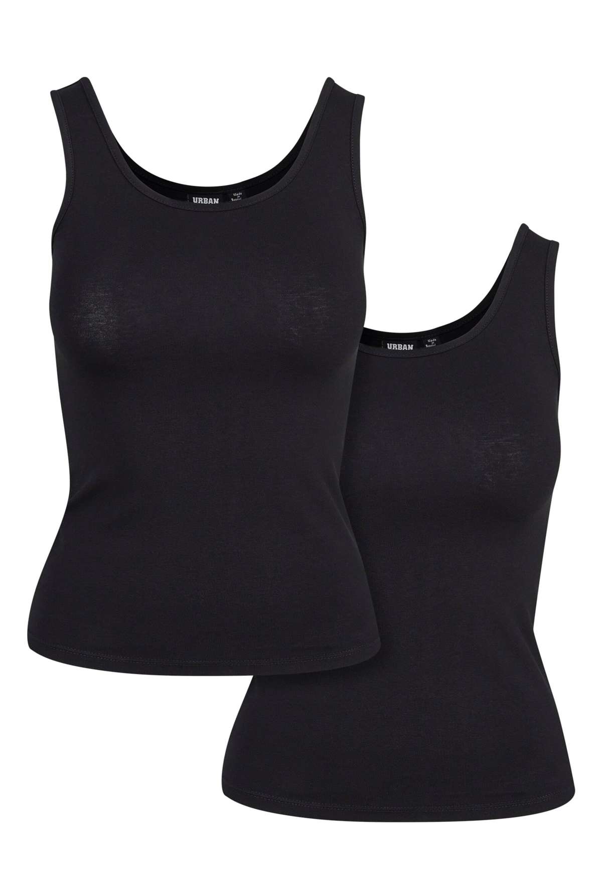 Мышечная рубашка Urban Classics Damen Ladies 2-Pack Basic Stretch Top