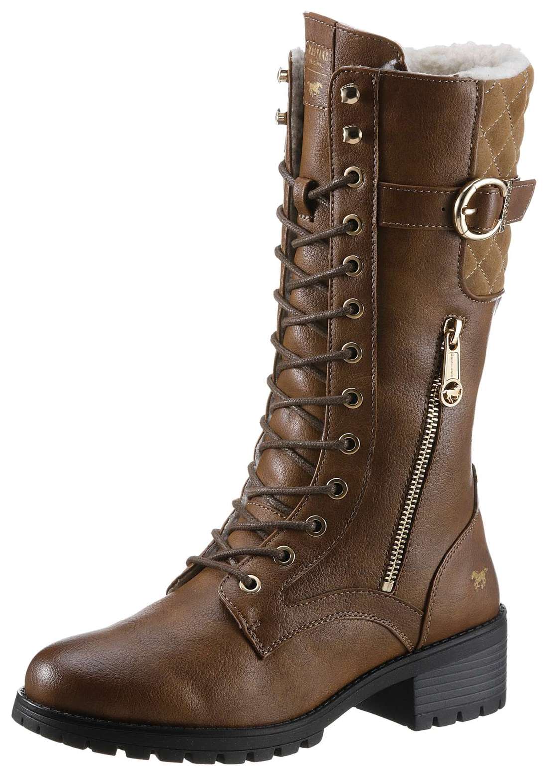 Зимние ботинки с золотыми вставками