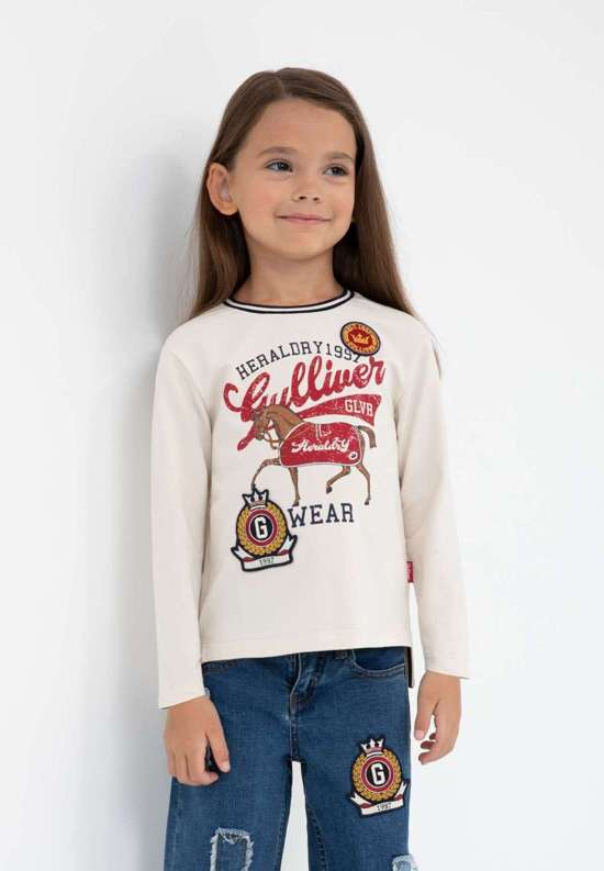 Рубашка с длинными рукавами и удлиненной спинкой