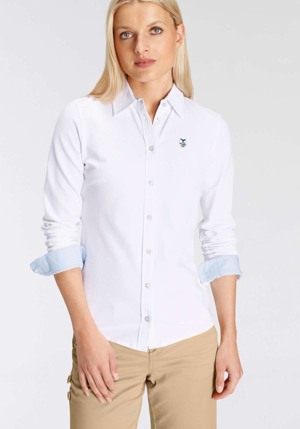 Блузка-рубашка с воротником-поло и контрастными деталями ---НОВЫЙ БРЕНД!