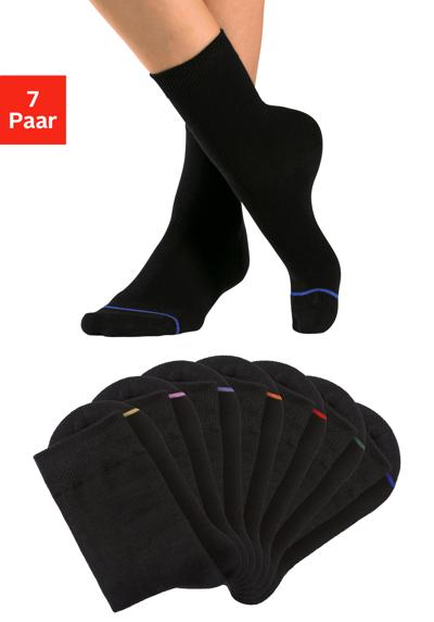Базовые носки (7 пар в упаковке) с трикотажным цветным кружевным швом.