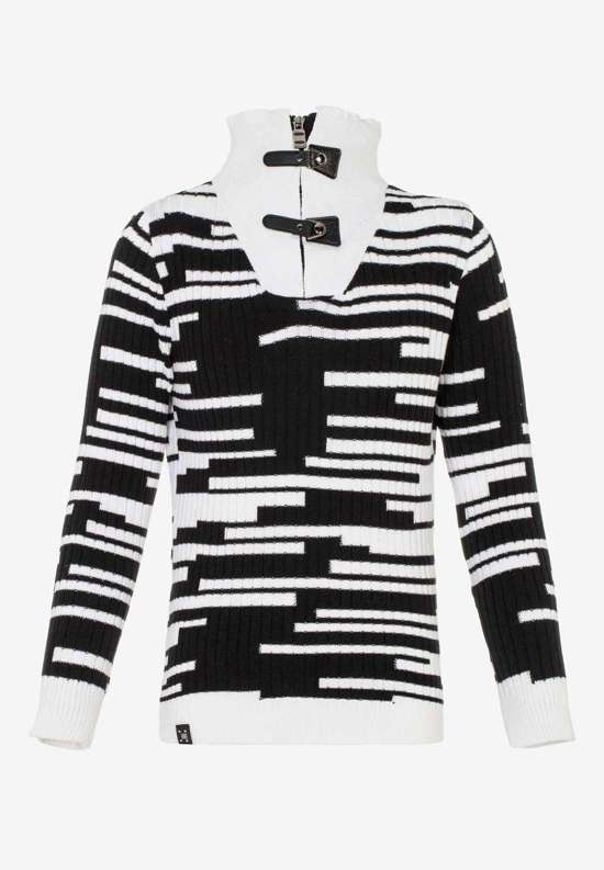 Вязаный свитер с великолепным полосатым узором