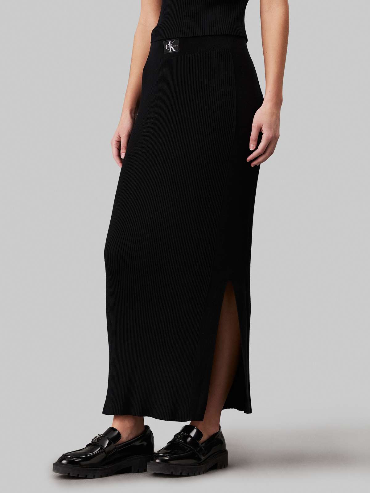 Юбка из трикотажа с нашивкой-логотипом WOVEN LABEL SWEATER SKIRT
