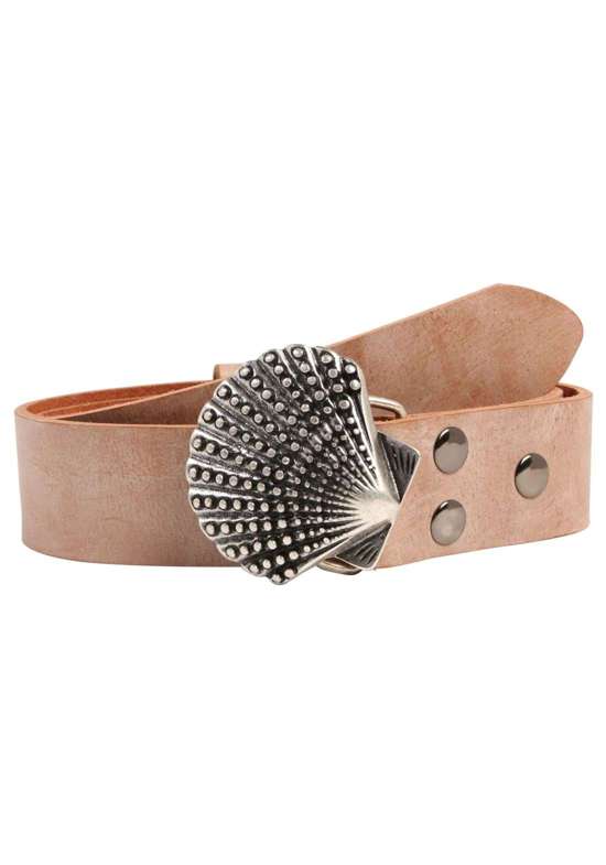 Кожаный ремень со сменной застежкой. Muschel Nieten