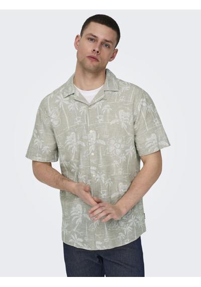 Гавайская рубашка ONSCAIDEN SS RESORT AOP LINEN SHIRT NOOS