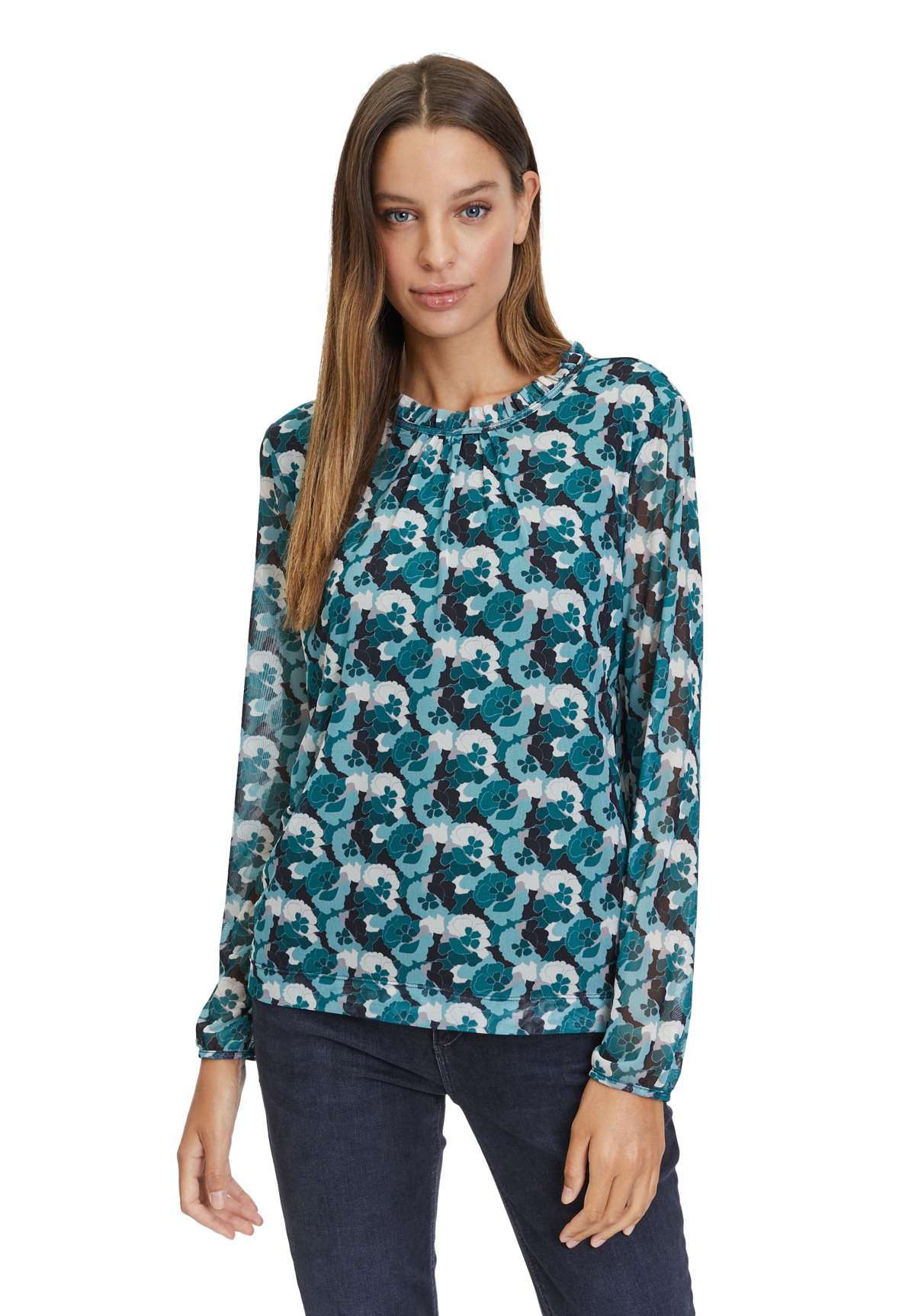 Рубашка с коротким рукавом Betty & Co Blusenshirt mit gekrauseltem Ausschnitt