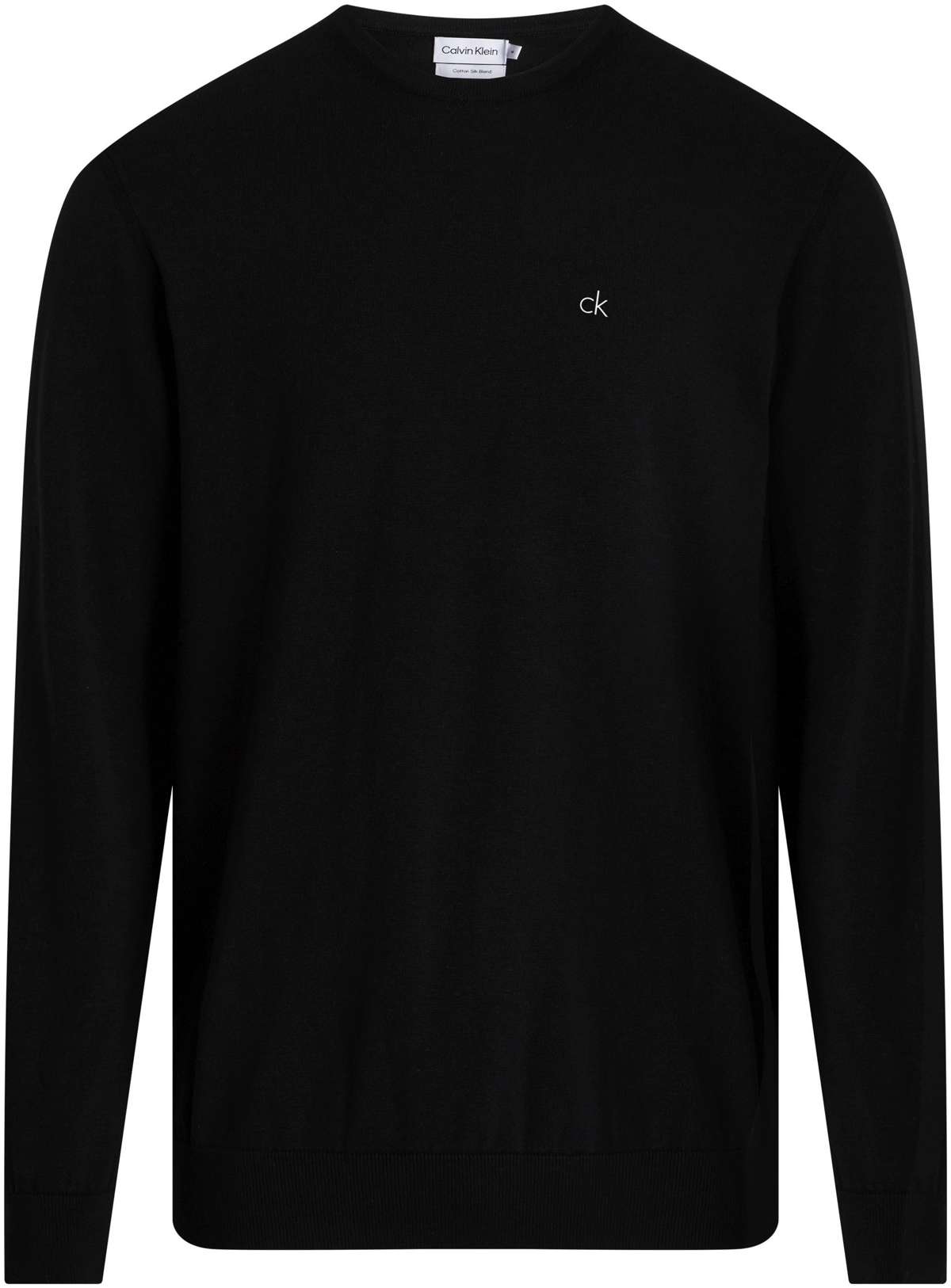 Свитер с круглым вырезом больших размеров с тисненым логотипом BT_COTTON SILK BLEND CN SWEATER