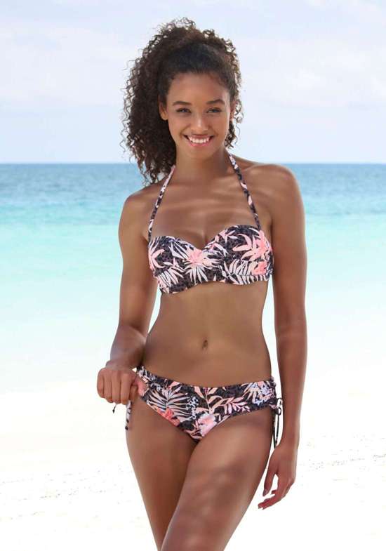 Лиф бикини-бандо на косточках с цветочным узором Branda