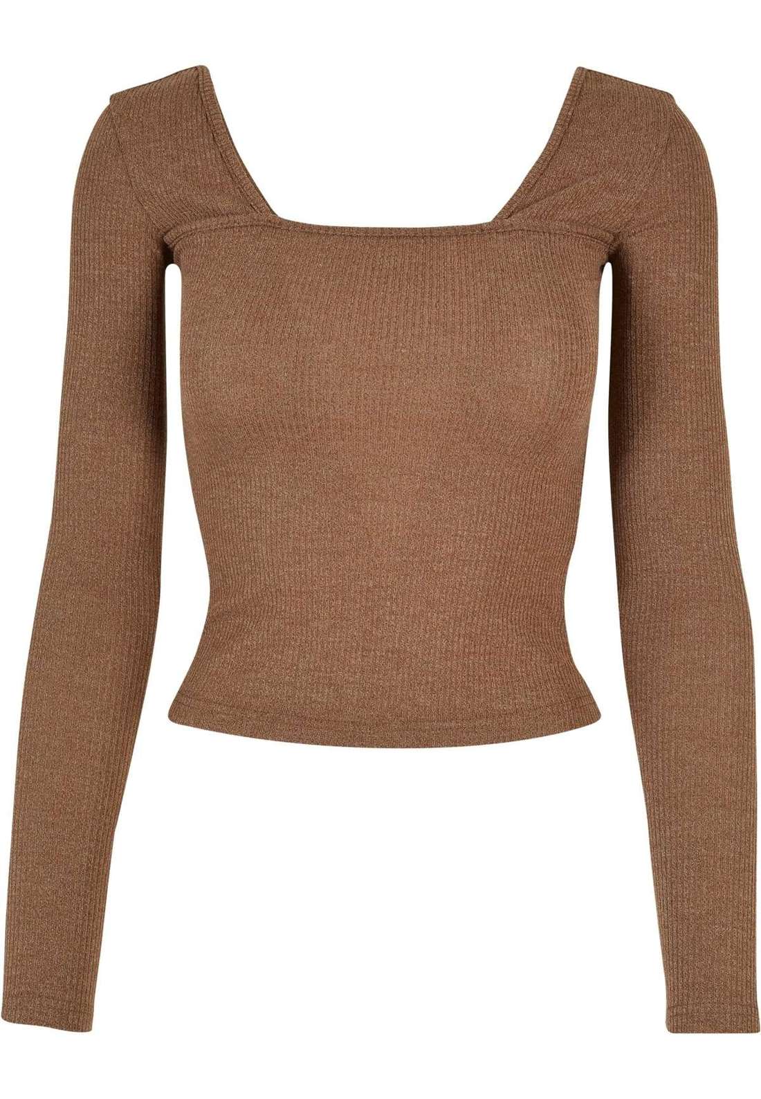 Длинный рукав Urban Classics Damen Ladies Rib Squared Neckline Longsleeve