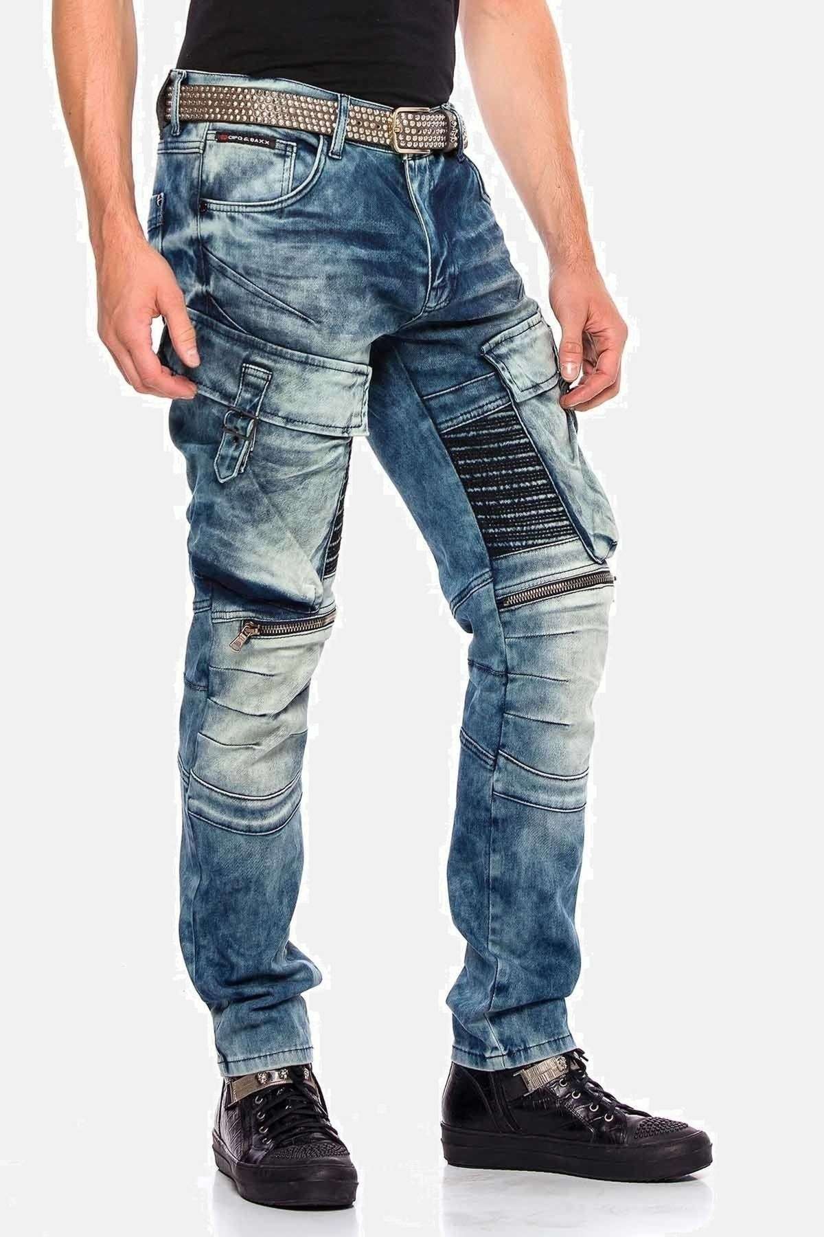 Джинсы-карго с поношенным эффектом Jeans